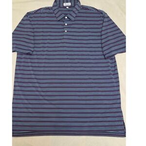 PETER MILLAR SUMMER COMFORT MENS MULTI-COLOR STRIPED SHORT SLEEVE POLO SIZE XXL